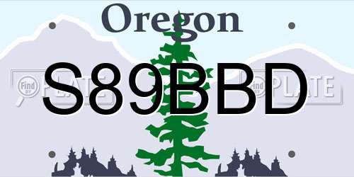 S89BBD Oregon License Plate