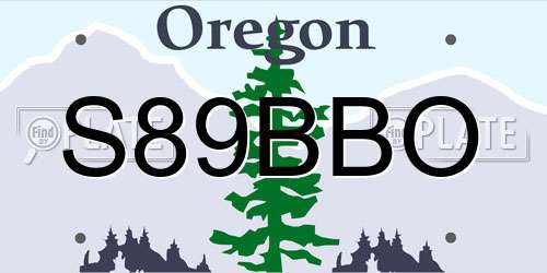 S89BBO Oregon License Plate