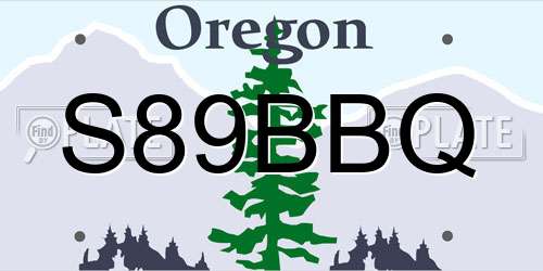 S89BBQ Oregon License Plate