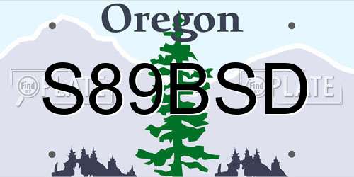 S89BSD Oregon License Plate
