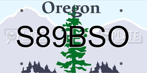 S89BSO Oregon License Plate