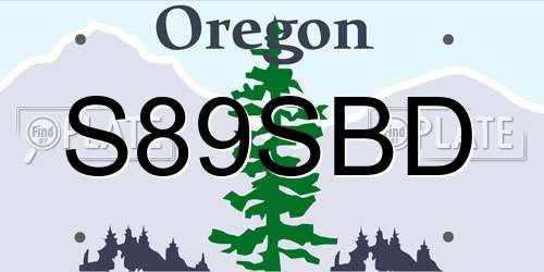 S89SBD Oregon License Plate