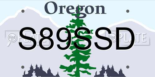S89SSD Oregon License Plate