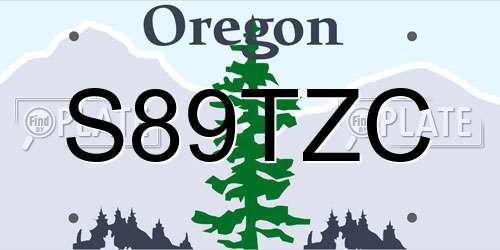 S89TZC Oregon License Plate