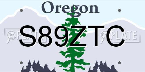 S89ZTC Oregon License Plate