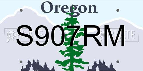 S907RM Oregon License Plate