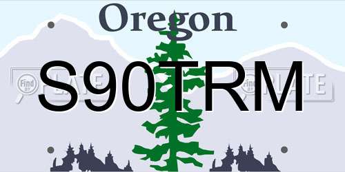 S90TRM Oregon License Plate