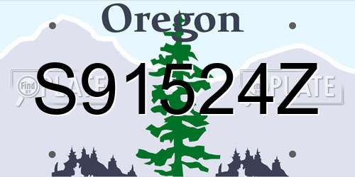 S91524Z Oregon License Plate