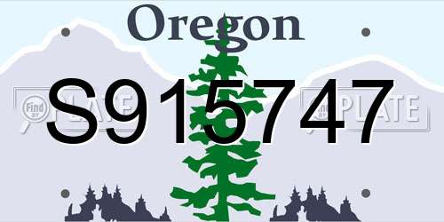 S915747 Oregon License Plate