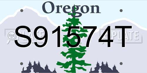 S91574T Oregon License Plate