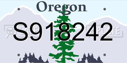 S918242 Oregon License Plate
