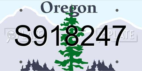 S918247 Oregon License Plate