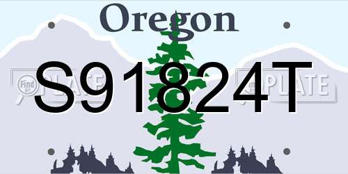 S91824T Oregon License Plate