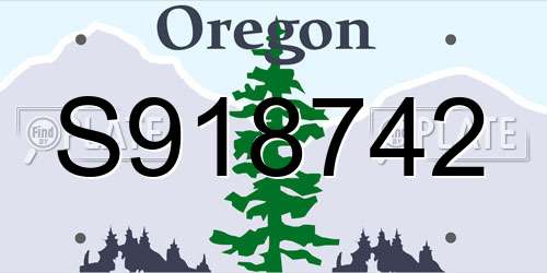 S918742 Oregon License Plate