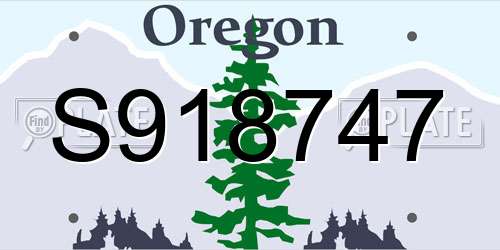 S918747 Oregon License Plate