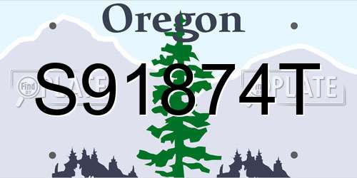 S91874T Oregon License Plate