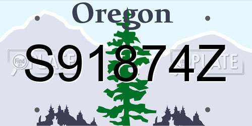 S91874Z Oregon License Plate