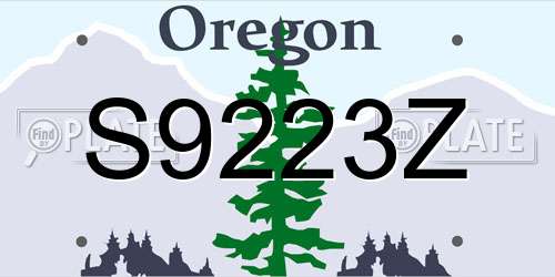 S9223Z Oregon License Plate