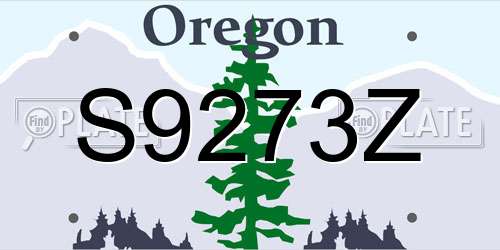 S9273Z Oregon License Plate