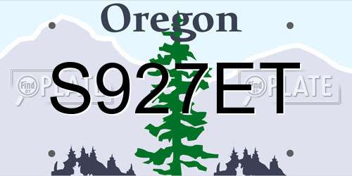 S927ET Oregon License Plate