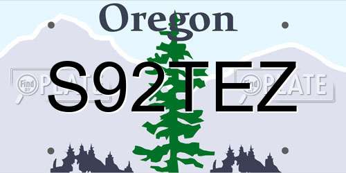 S92TEZ Oregon License Plate