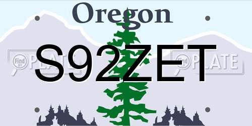 S92ZET Oregon License Plate