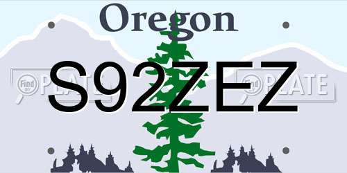 S92ZEZ Oregon License Plate