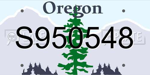 S950548 Oregon License Plate