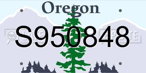 S950848 Oregon License Plate