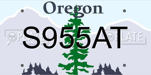S955AT Oregon License Plate
