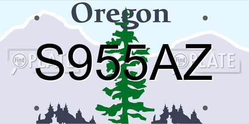S955AZ Oregon License Plate