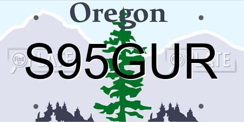 S95GUR Oregon License Plate
