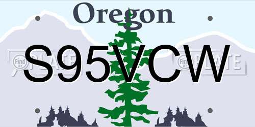 S95VCW Oregon License Plate