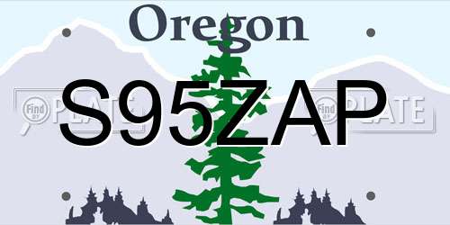 S95ZAP Oregon License Plate