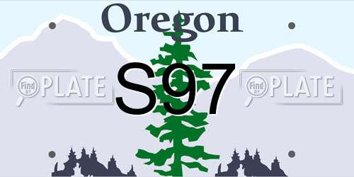 S97 Oregon License Plate