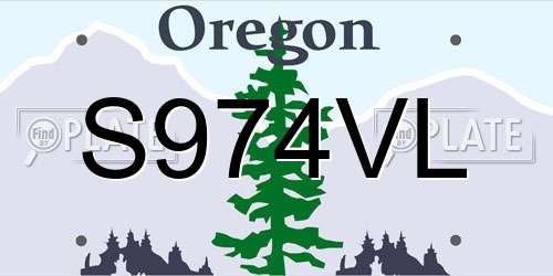 S974VL Oregon License Plate