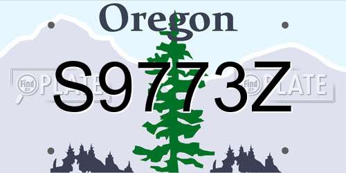 S9773Z Oregon License Plate