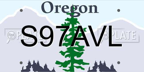 S97AVL Oregon License Plate