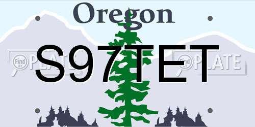 S97TET Oregon License Plate