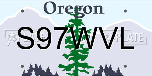 S97WVL Oregon License Plate