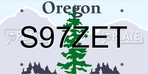 S97ZET Oregon License Plate