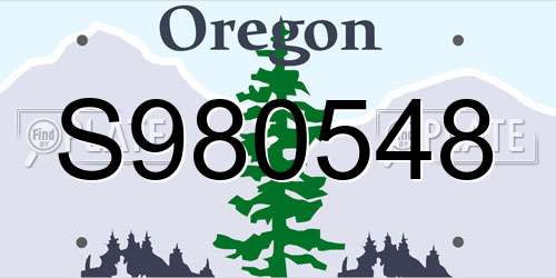 S980548 Oregon License Plate
