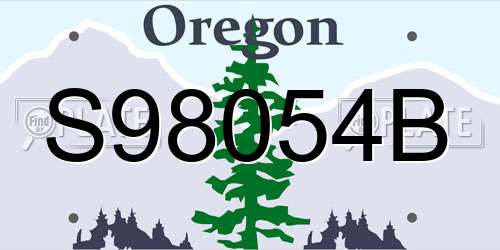 S98054B Oregon License Plate
