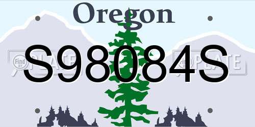 S98084S Oregon License Plate