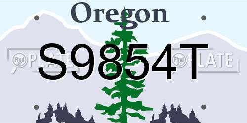 S9854T Oregon License Plate