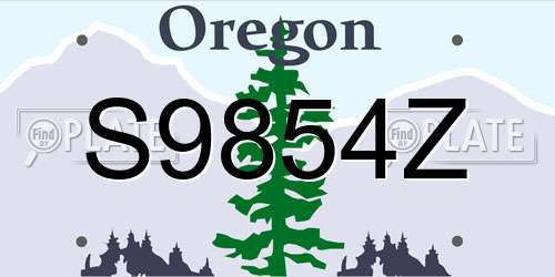 S9854Z Oregon License Plate