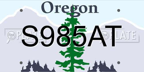 S985AT Oregon License Plate