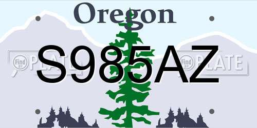 S985AZ Oregon License Plate