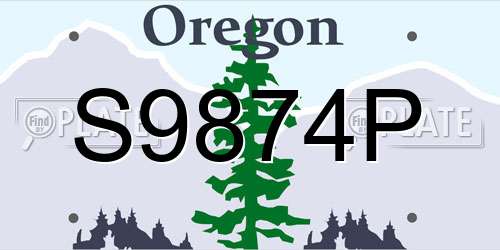 S9874P Oregon License Plate
