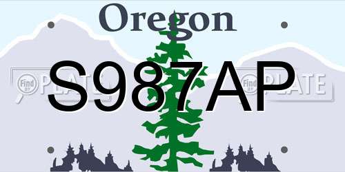 S987AP Oregon License Plate